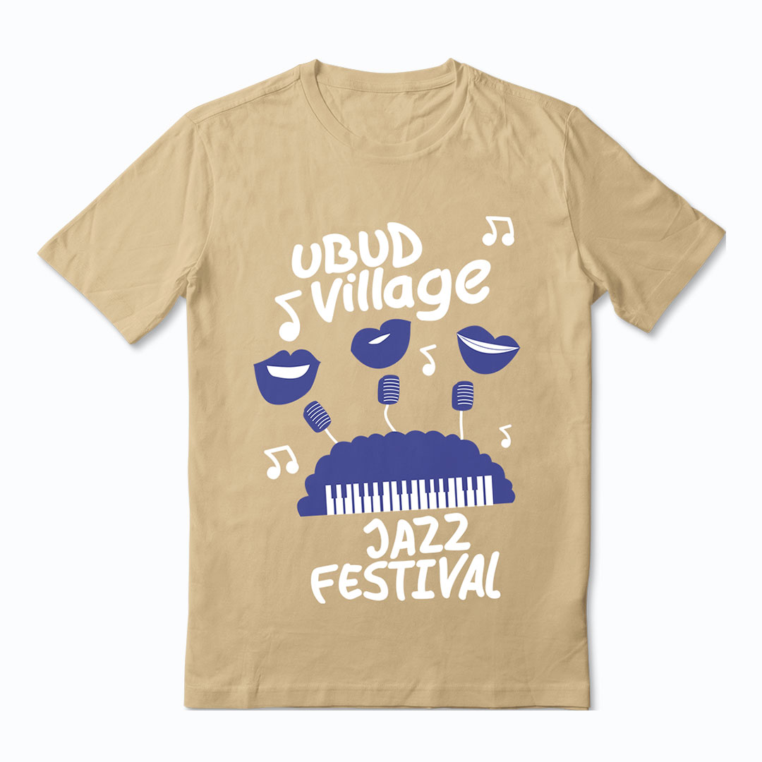 Beige T-Shirt Piano 2023 Shop Ubud Village Jazz Festival