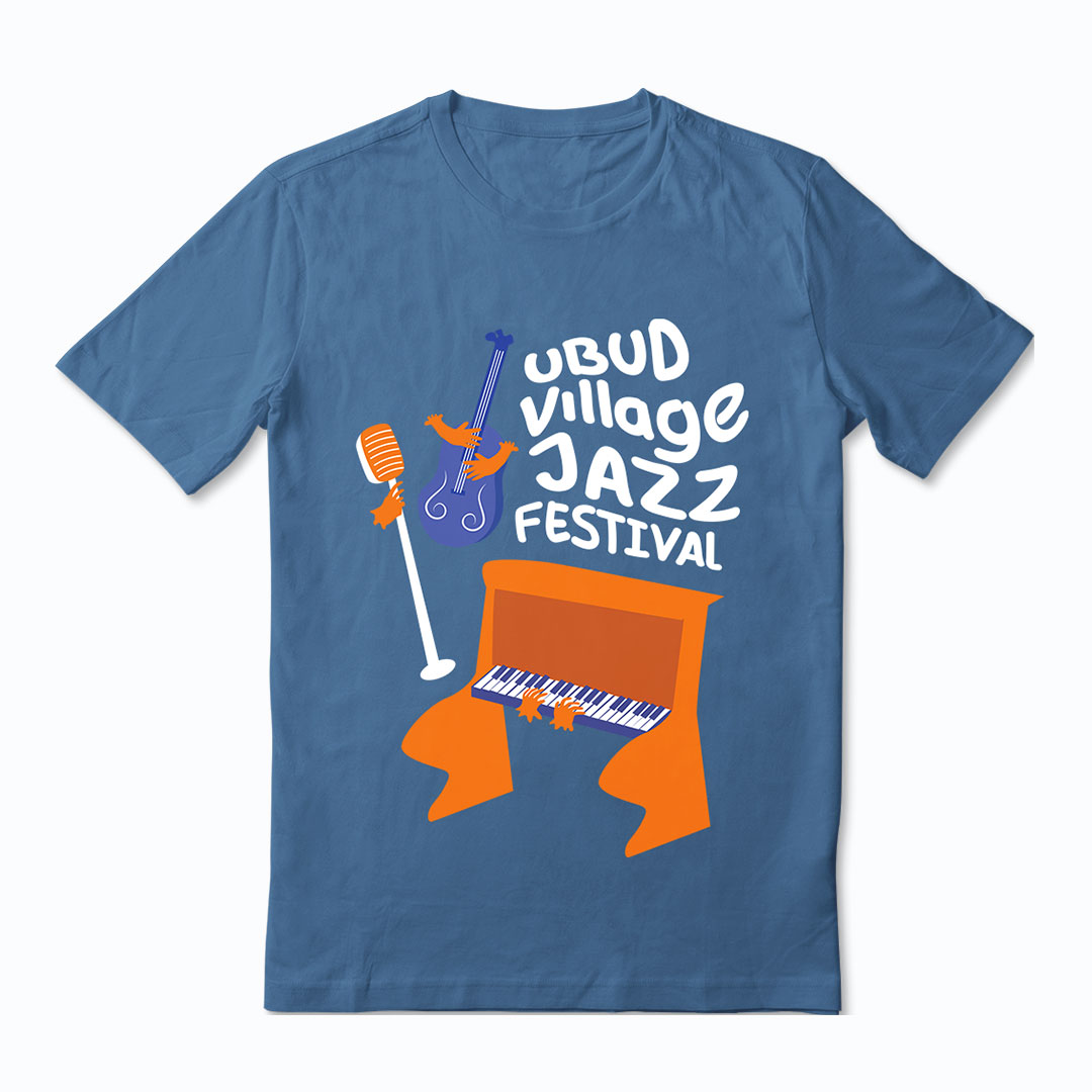 Blue T-Shirt Piano and Bass 2023 Shop Ubud Village Jazz Festival